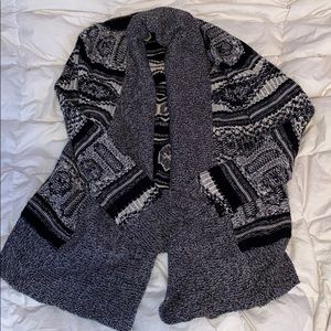 patterned open cardigan